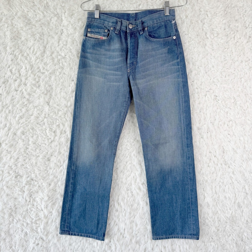 Diesel Jeans Size 26 Blue Button Fly Straight Leg Y2K Grunge Indie